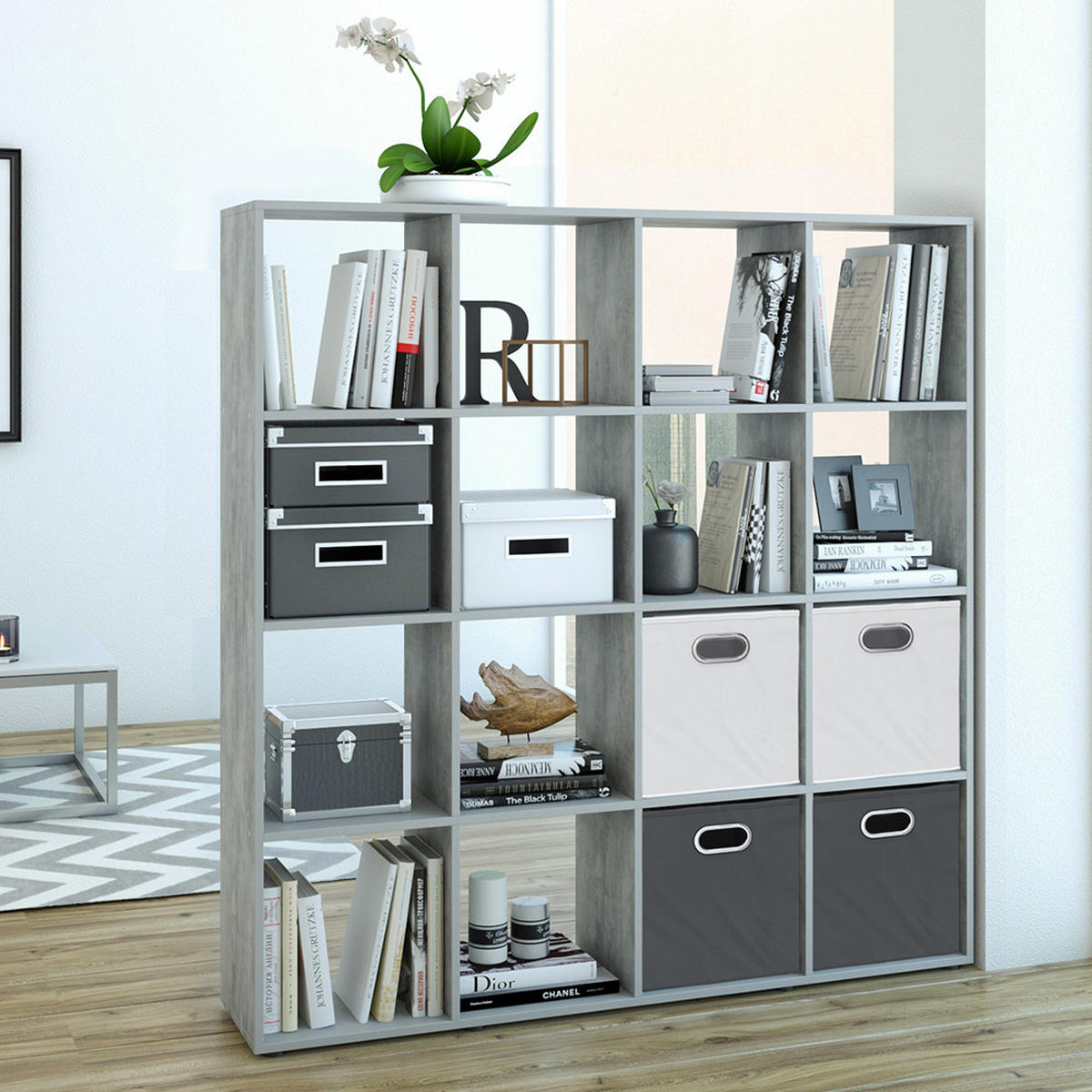 RAUMTEILER Karree Grau 138.5 x 142.5 cm - Grau, Holzwerkstoff (138.5/142.5/29cm) - Vicco