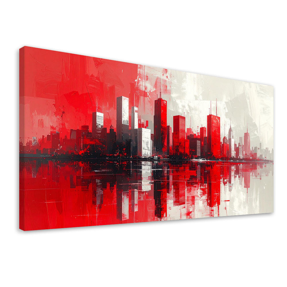LEINWANDBILD Städte & Architektur 100x50cm - Rot, Textil (100/50cm) - Feeby