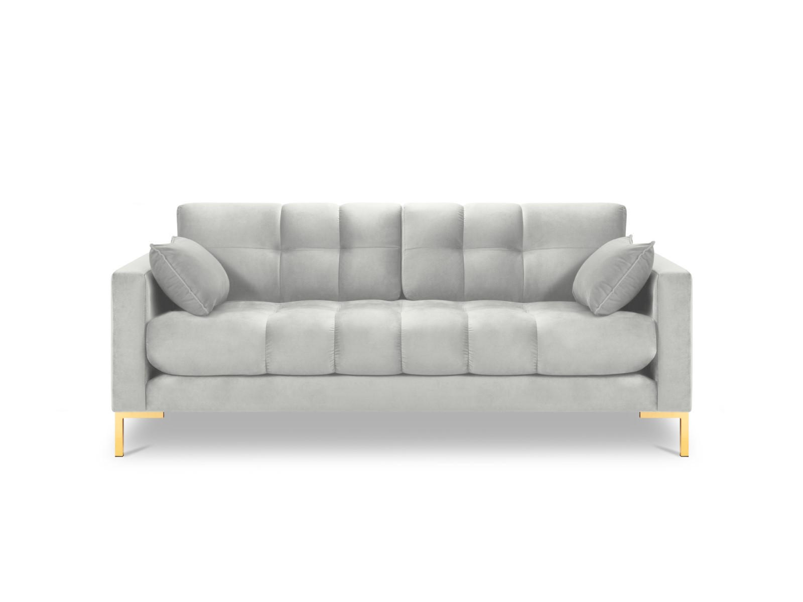 SOFA Mamaia aus Samt silber 3 Sitzplätze - Silberfarben, Textil (92/75/177cm) - Micadoni