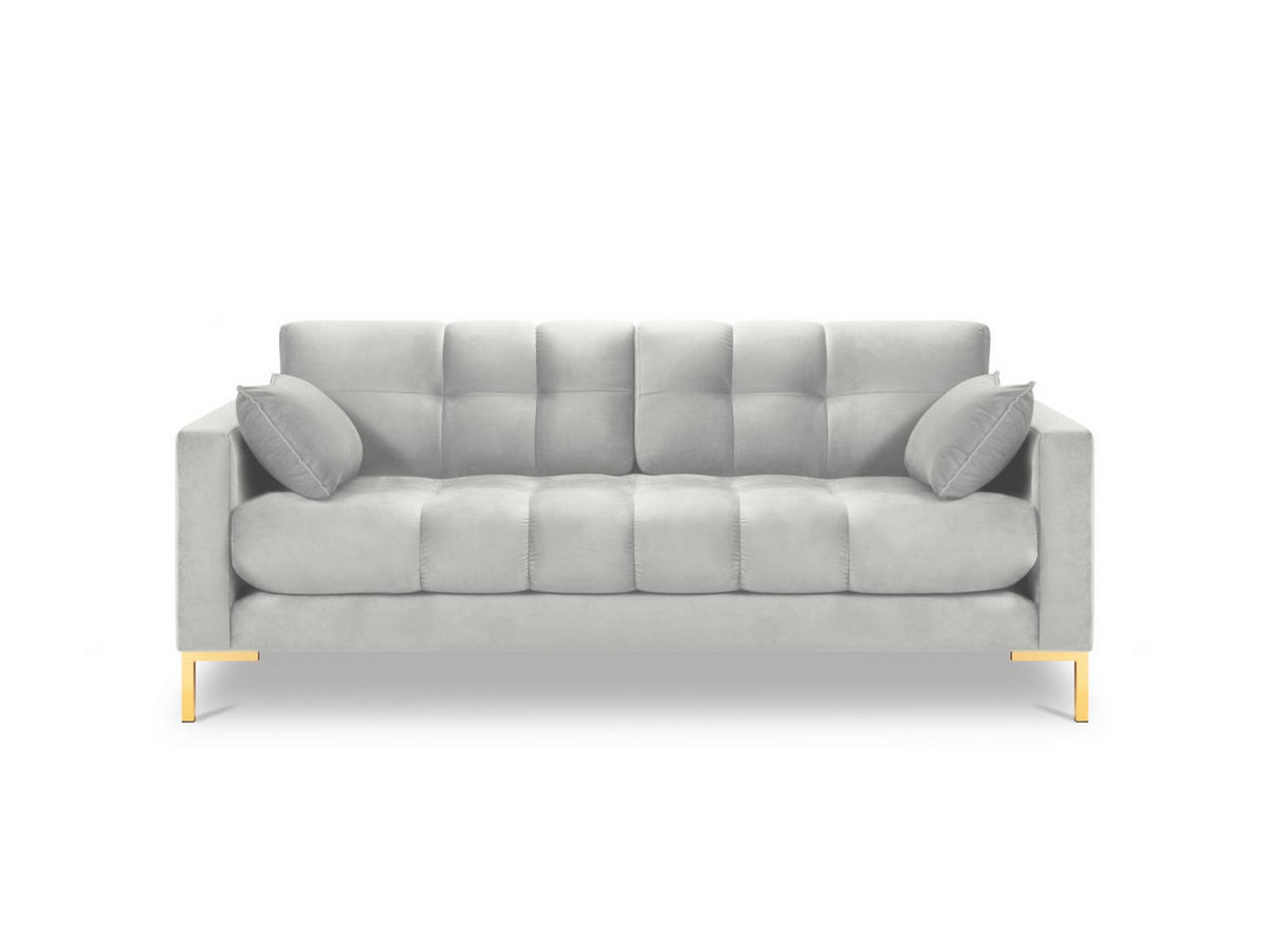 SOFA Mamaia aus Samt silber 2 Sitzplätze - Silberfarben, Textil (92/75/152cm) - Micadoni
