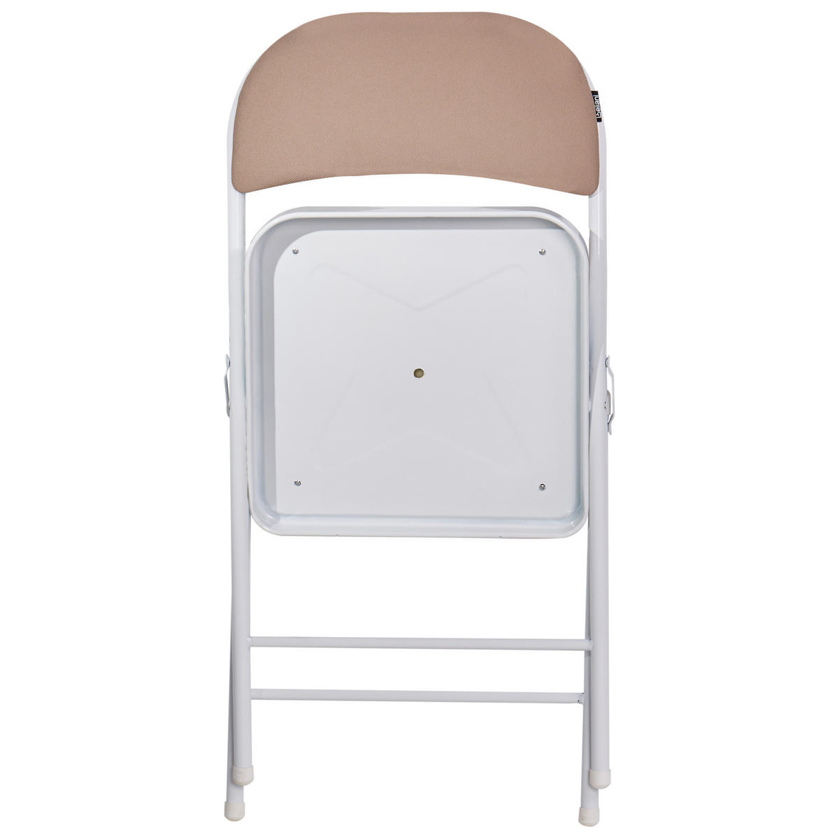 KLAPPSTUHL 4er-Set Metall Beige/Weiß Sparks - Beige, Metall (45/77/47cm) - Beliani