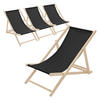 LIEGESTUHL 4er Set Schwarz - Schwarz, Holz (57.5/83/100cm) - ECD-Germany