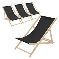 LIEGESTUHL 4er Set Schwarz - Schwarz, Holz (57.5/83/100cm) - ECD-Germany