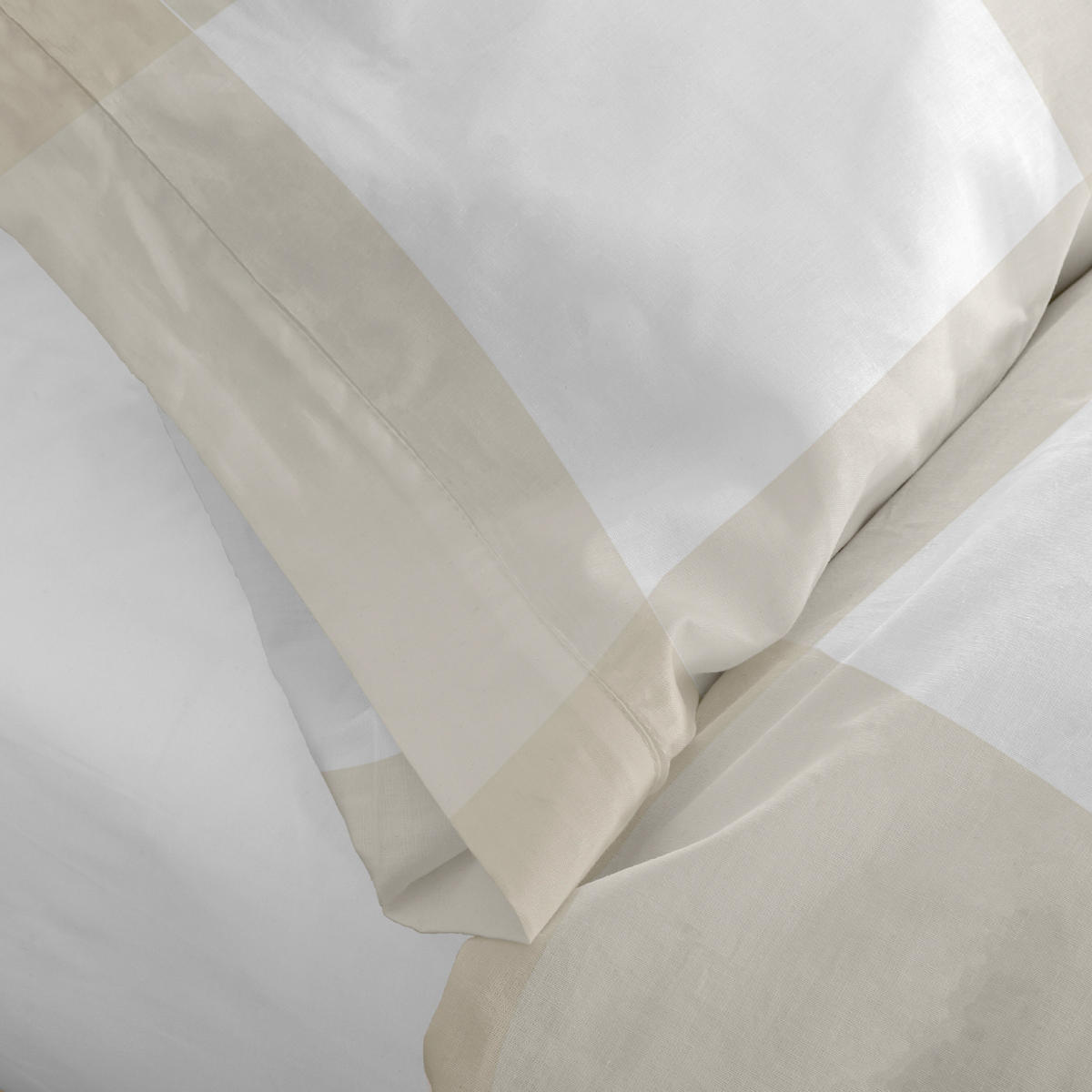 KISSENBEZUG gingham 80x80 cm beige - Beige, Textil (80/80cm) - Happy Friday