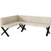 ECKBANK ERIC_X - Creme, Textil (142/196cm) - Meblini