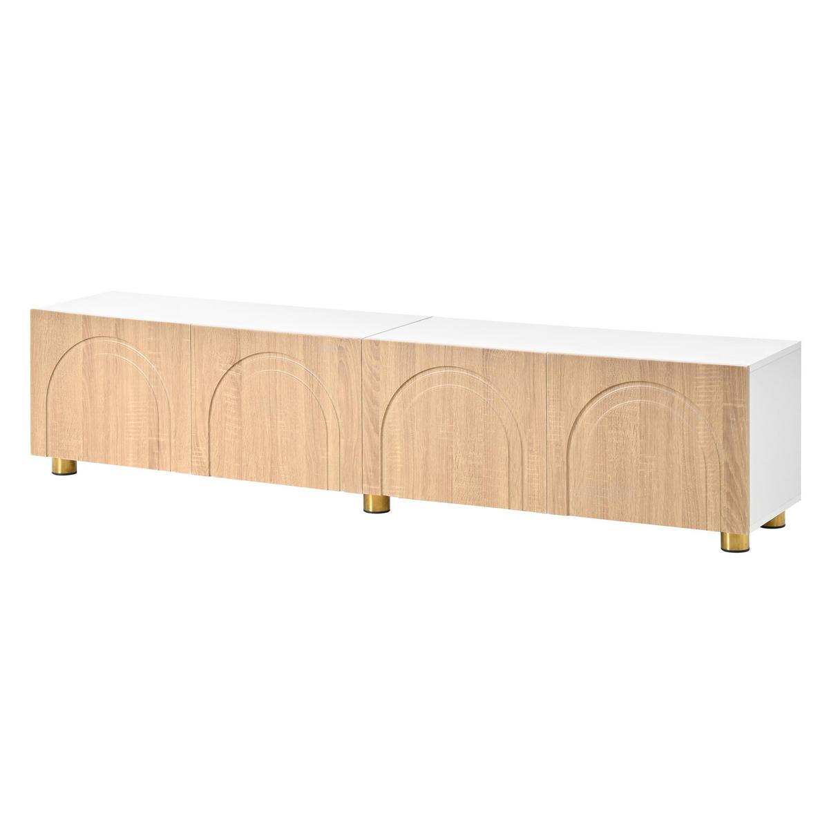 TV-SCHRANK mit 4 Türen 180 x 35 x 40 cm Natur Weiß - Birnbaumfarben, Holzwerkstoff (35/40/180cm) - Beauniv