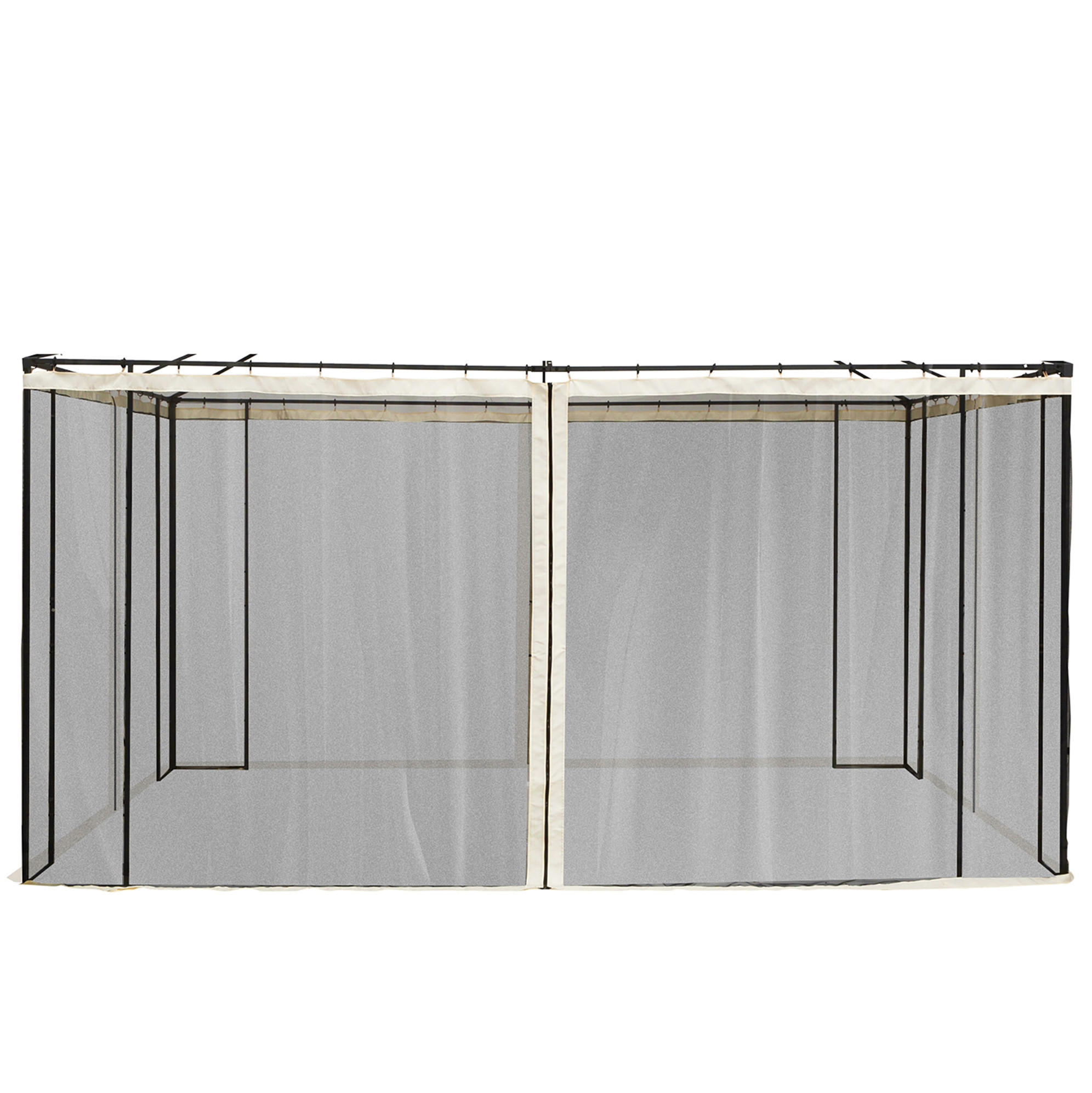 PAVILLON-MOSKITONETZ 300/400 cm schwarz aus Polyester mit Reißverschluss - Schwarz, Textil (207/1/352cm) - OKWISH