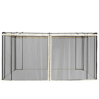 PAVILLON-MOSKITONETZ 300/400 cm schwarz aus Polyester mit Reißverschluss - Schwarz, Textil (207/1/352cm) - OKWISH