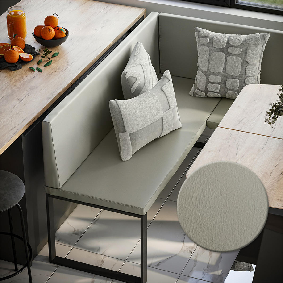 ESSZIMMER-ECKBANK Ravon Cashmere 150 x 150 cm - Kaschmir, Textil (150/87/150cm) - Vicco