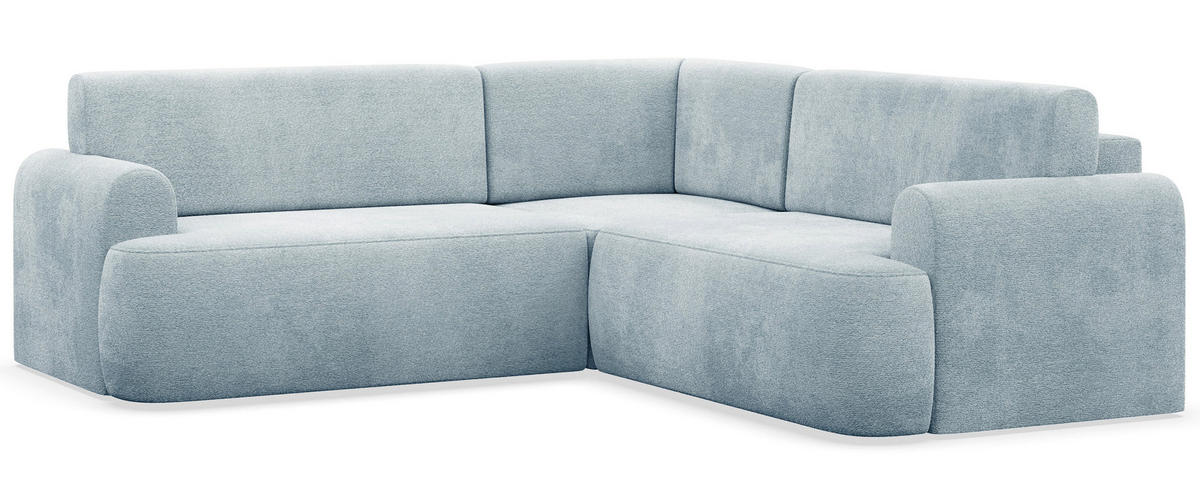 ROHOVÁ pohovka Kaveo, 245 cm univerzální s rohovým dílem - černá/světle modrá, textil/plast (245/245cm) - Selsey