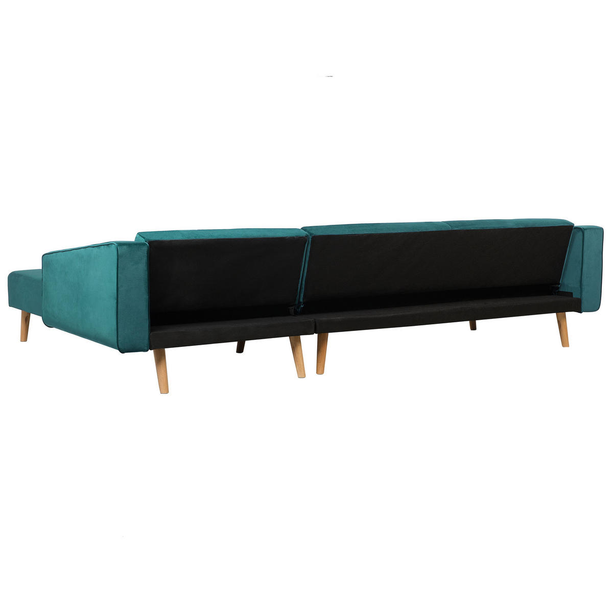 ECKSOFA Samtstoff Grün Vadso - Hellgrün, Textil (303/98cm) - Beliani