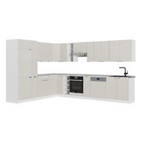 ECKKÜCHE Fame-Line, GrauBeige/Weiß, 347 x 257 cm ohne Arbeitsplatte - Greige/Weiß, Holzwerkstoff (347/206.8/51.6cm) - Vicco