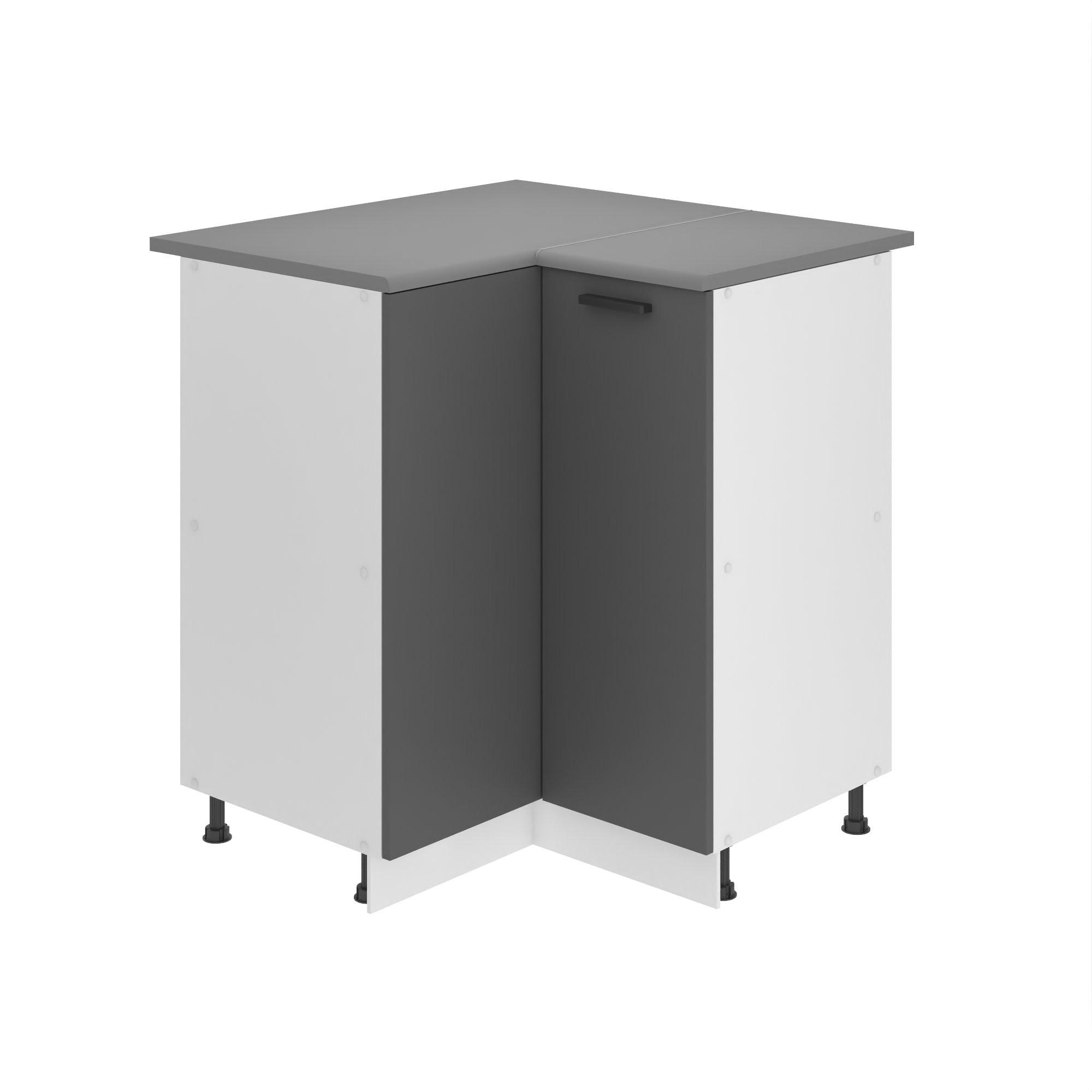 KÜCHENUNTERSCHRANK 90 cm SNP mit Arbeitsplatte, mit 1 Tür, Silber matt - Silberfarben, Holz (90/85/90cm) - B BELINI GROUP