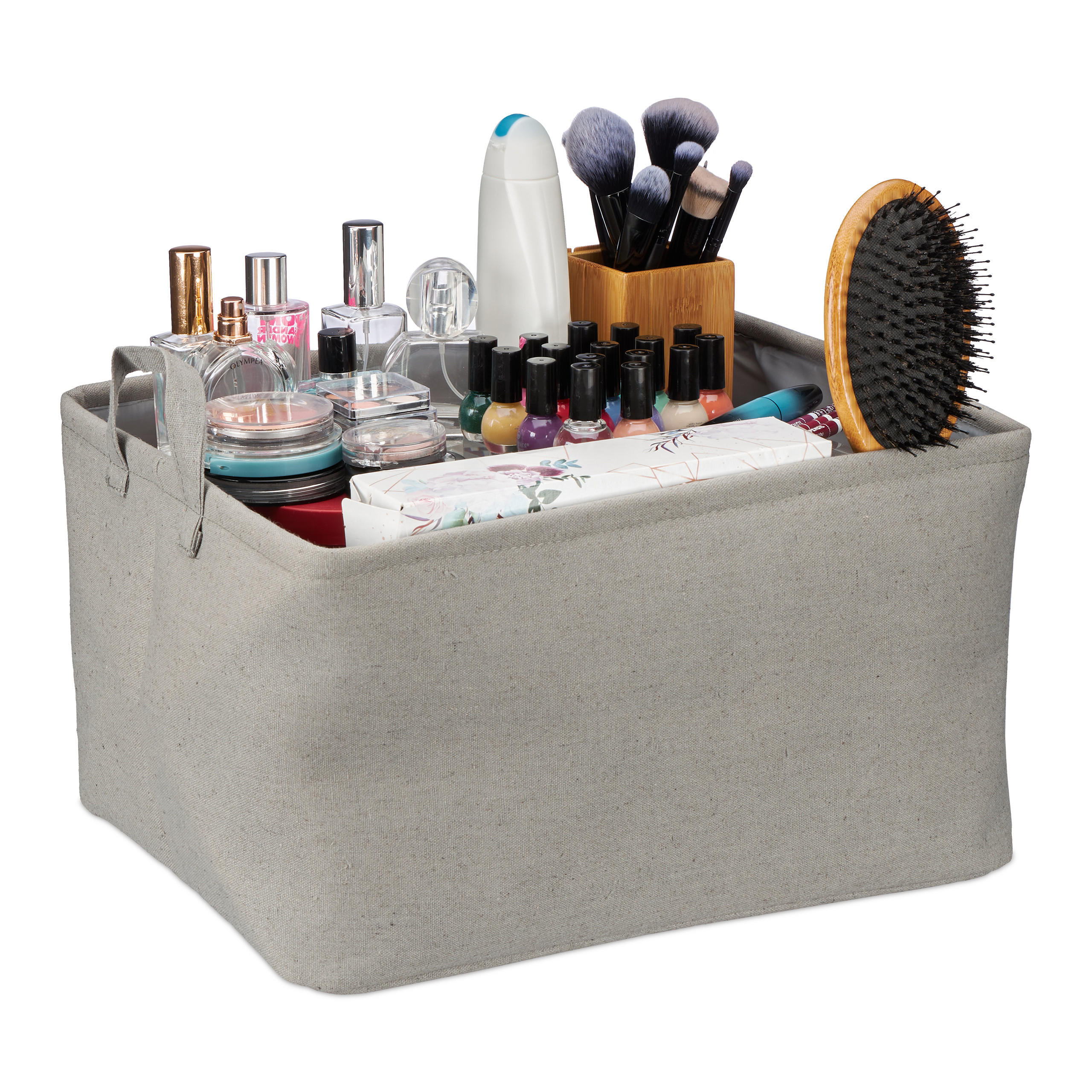 AUFBEWAHRUNGSKORB - Grau, Textil (38/48/30cm) - Relaxdays