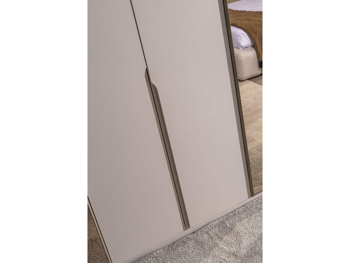 BETTANLAGE AVVA Schlafzimmer-Set, 4-teilig, Weiß, Bett mit Kopfteil, 2 Nachttische und Kleiderschrank - Weiß, Leder/Holzwerkstoff (160/200cm) - Villa Möbel