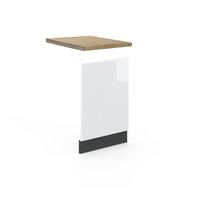 FRONTBLENDE Fame-Line Weiß Hochglanz 45 cm, AP Eiche - Weiß Hochglanz/Anthrazit, Holzwerkstoff (45/67.4/1.6cm) - Vicco