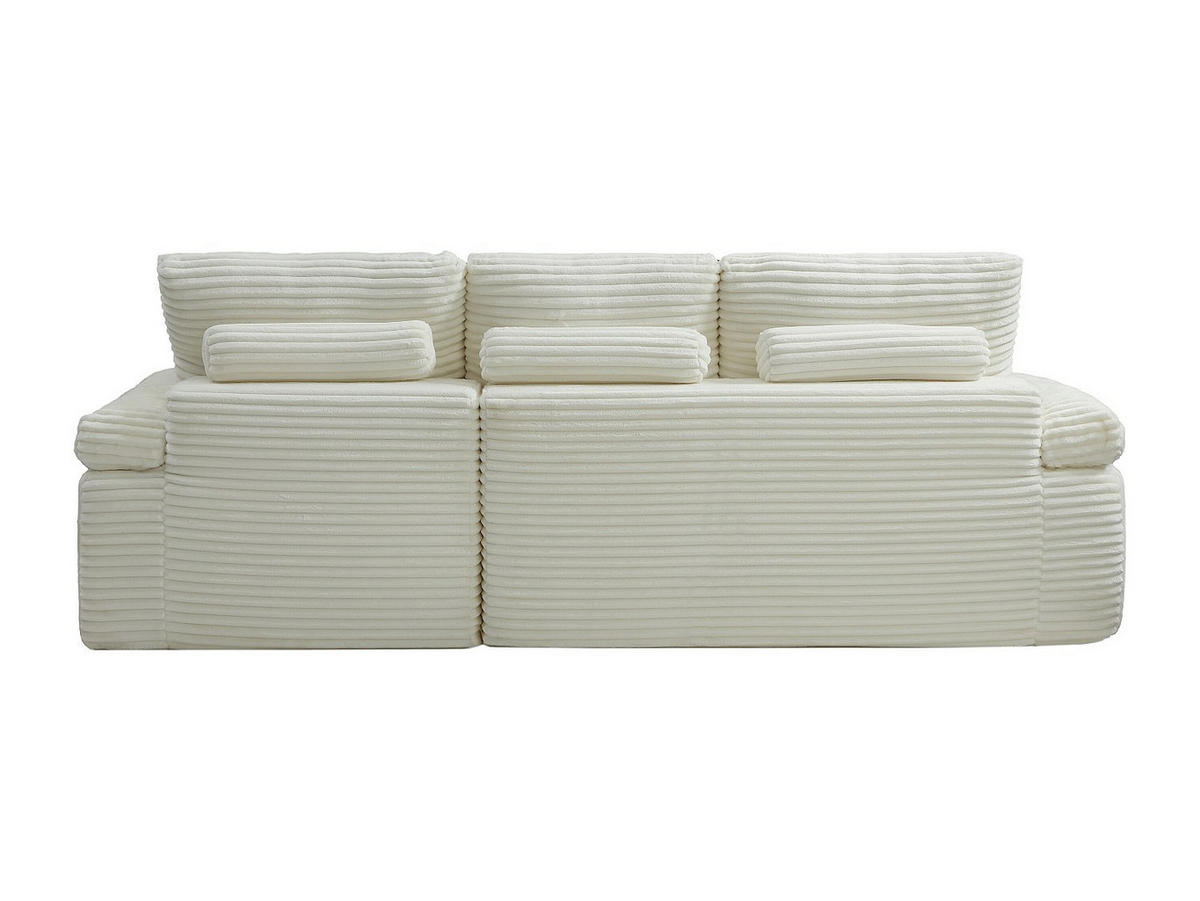 SOFA - 3 Personen - samt - gebrochenes weiß Dorepa - Weiß, Textil (246/101cm) - Vente-Unique