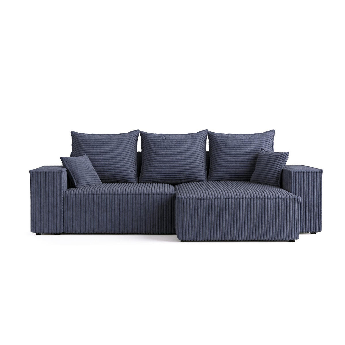 ROHOVÁ SEDAČKA SENSO, textil, Námořnická modrá - černá/tmavě modrá, dřevo/kompozitní dřevo (255/148cm) - AltaBeds