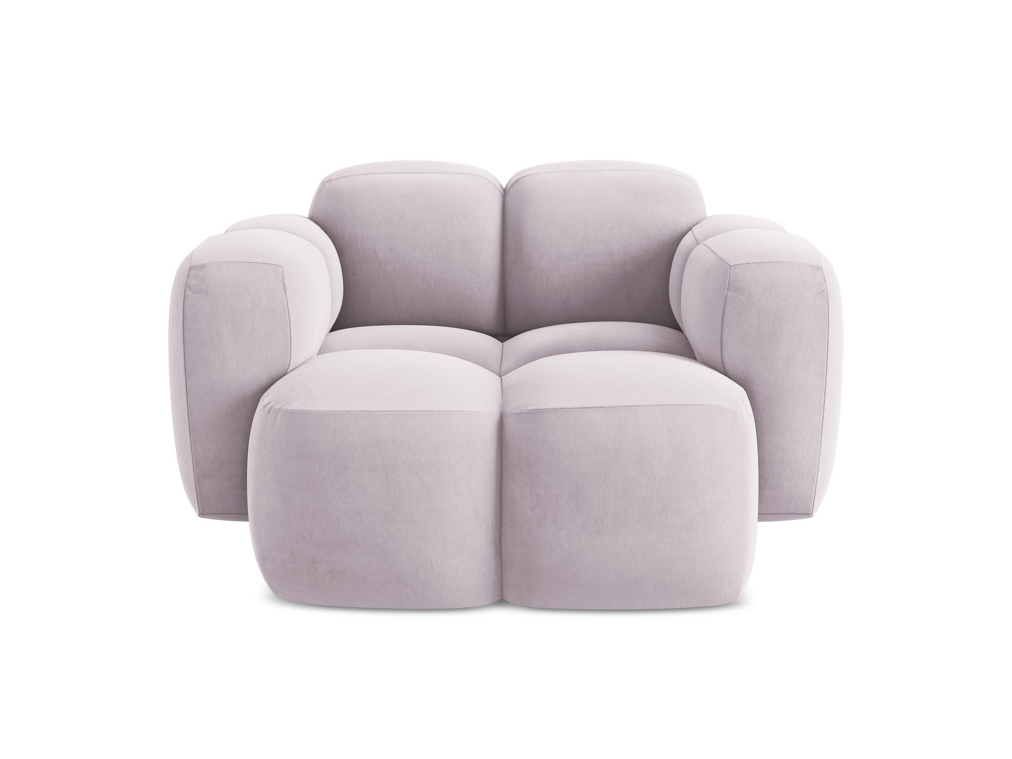 SESSEL Samt Stoff Violett - Flieder/Schwarz, Holzwerkstoff/Kunststoff (120/72/115cm) - Makamii