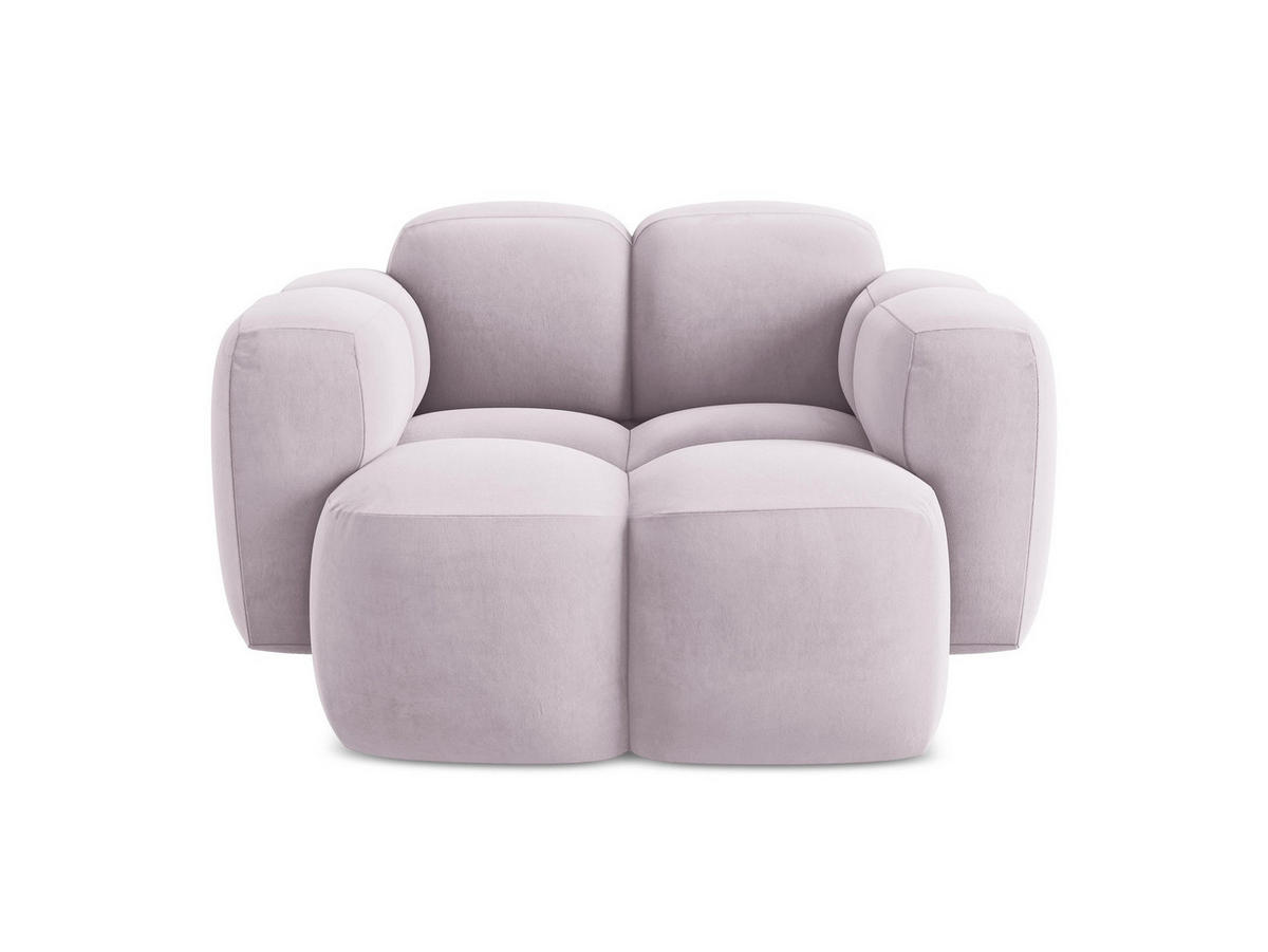 SESSEL Samt Stoff Violett - Flieder/Schwarz, Holzwerkstoff/Kunststoff (120/72/115cm) - Makamii