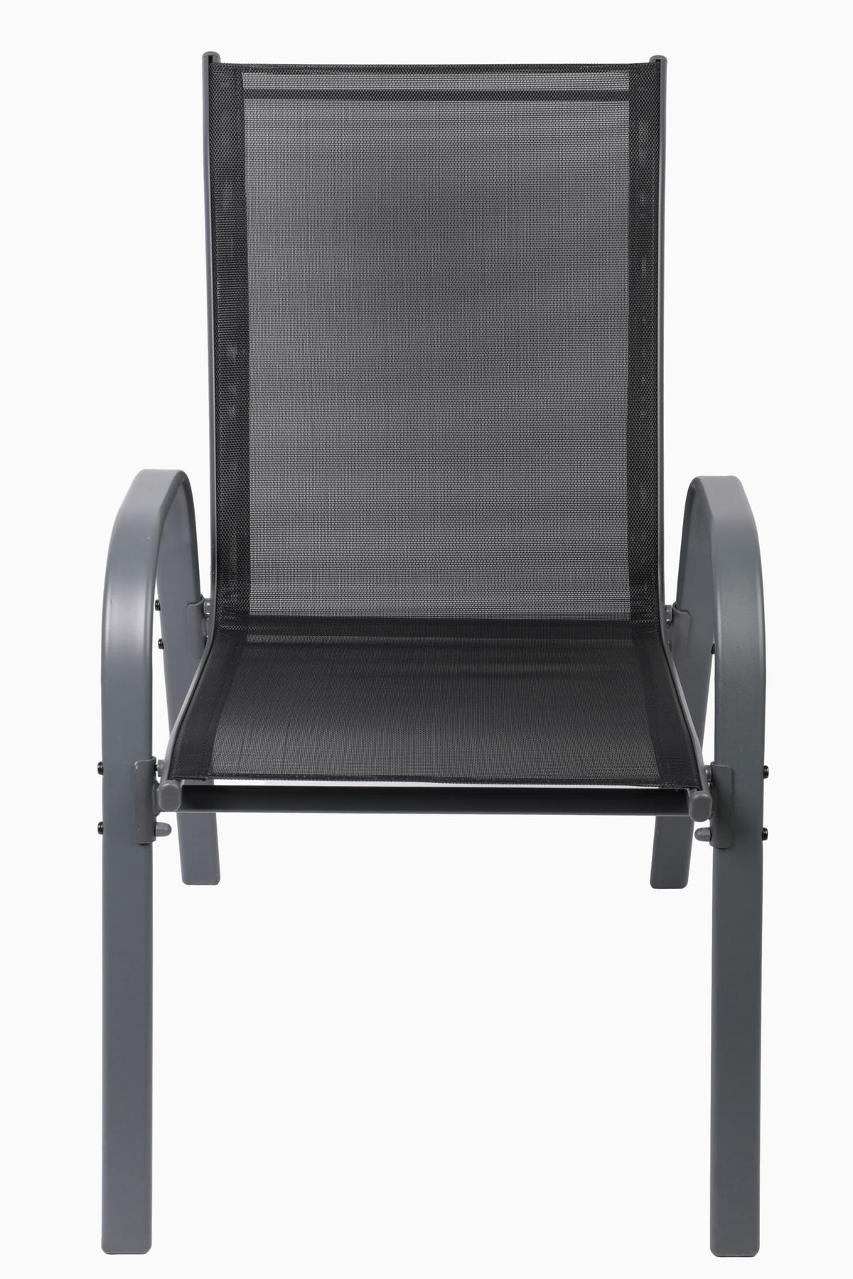 GARTENSTUHL KUBA stapelbar, 2er Set mit Sitzkissen - Anthrazit, Metall (54/84/64cm) - Albatros