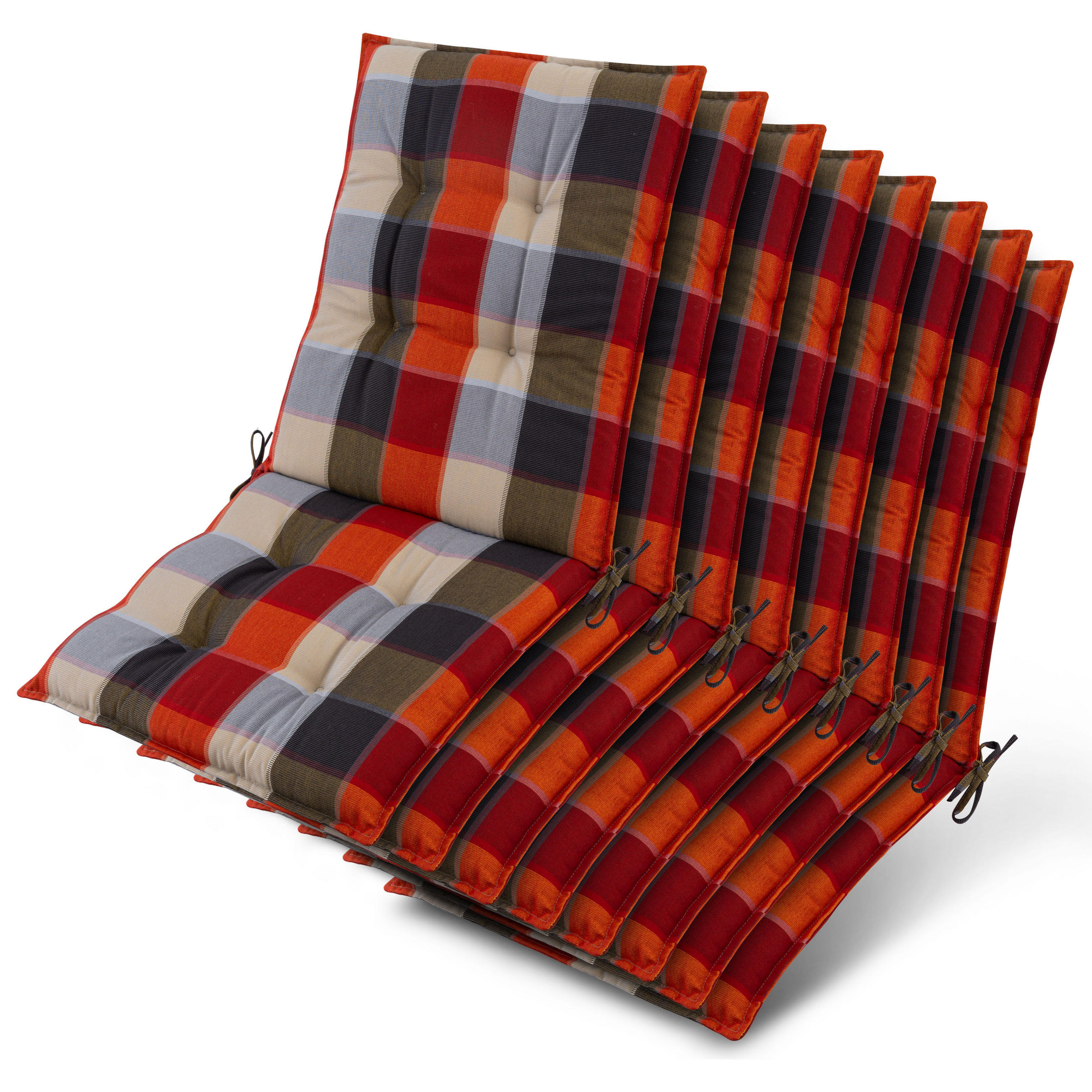 NIEDERLEHNER Sun-NL 105x50x8cm Orange-Beige-Kariert (8tlg) - Orange, Textil (50/100cm) - Beautissu 