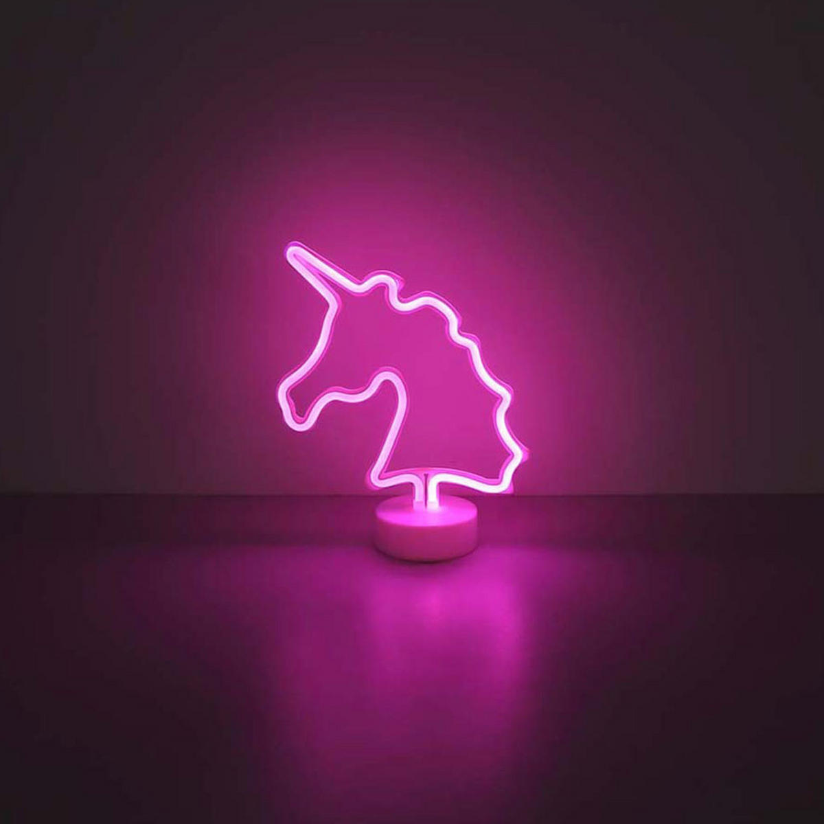 LED TISCHLEUCHTE Einhorn Weiß - Weiß, Kunststoff (20/10/28.5cm) - Globo Lighting