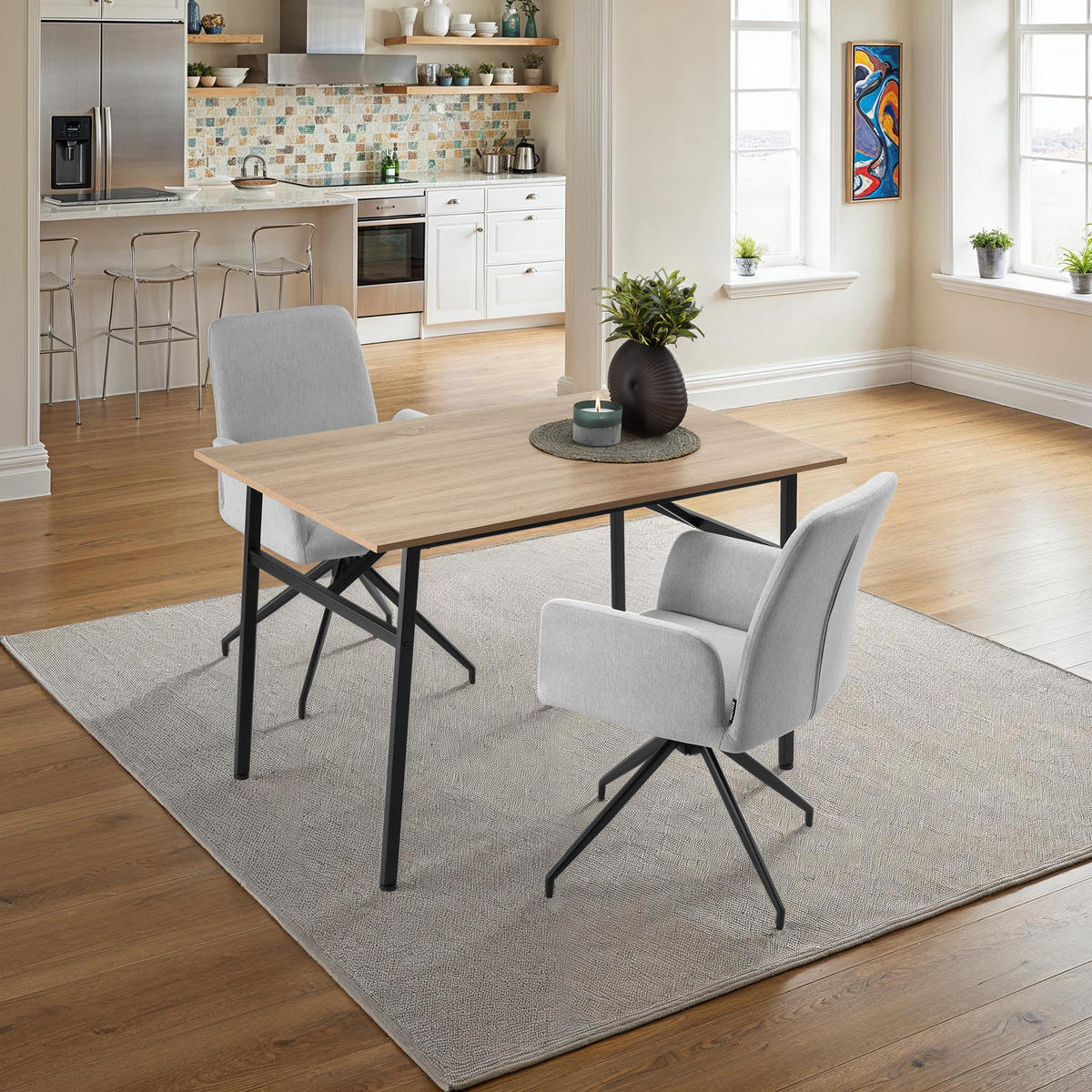 ESSTISCH Swansea,120 x 75 x 76 cm,Industrial Holz hell, Eiche Sonoma - Naturfarben, Holz (120/75/76cm) - tectake