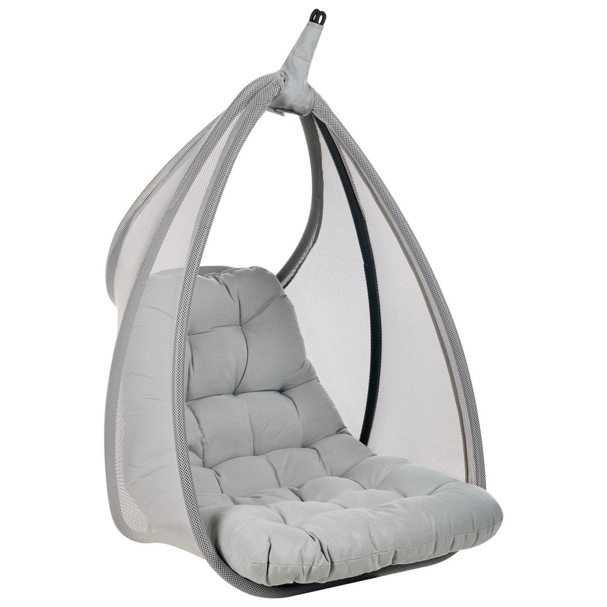 HÄNGESESSEL Grau Avegno - Hellgrau, Textil (98/195/136cm) - Beliani