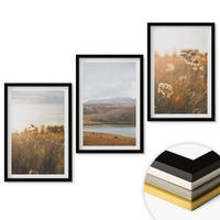 WANDBILDER 3er-Set - 40x60 cm Schwarzer Rahmen - Landschaften Wiesen Berge See - Schwarz, Kunststoff (40/60cm) - ArtPrintCave