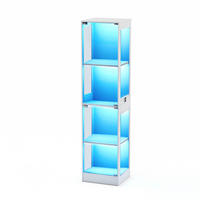 VITRINENSCHRANK 40/35/165 cm,Glasvitrine mit LED Beleuchtung und Ladestation Weiß - Weiß, Glas (40/165/30cm) - PARAFTA HOME
