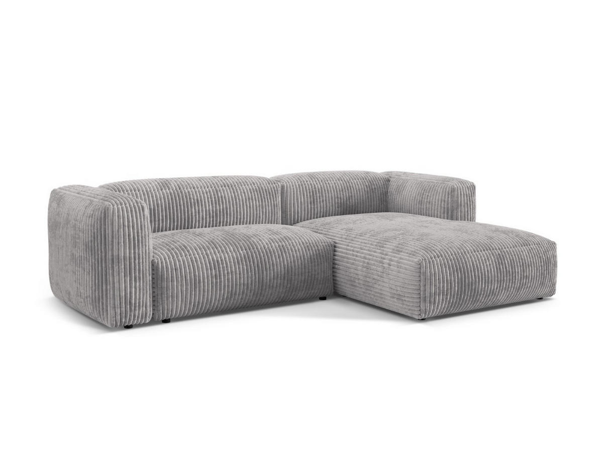 ECKSOFA modular rechts Martina aus Cord hellgrau 2 Sitzplätze - Hellgrau, Textil (176/283cm) - Micadoni