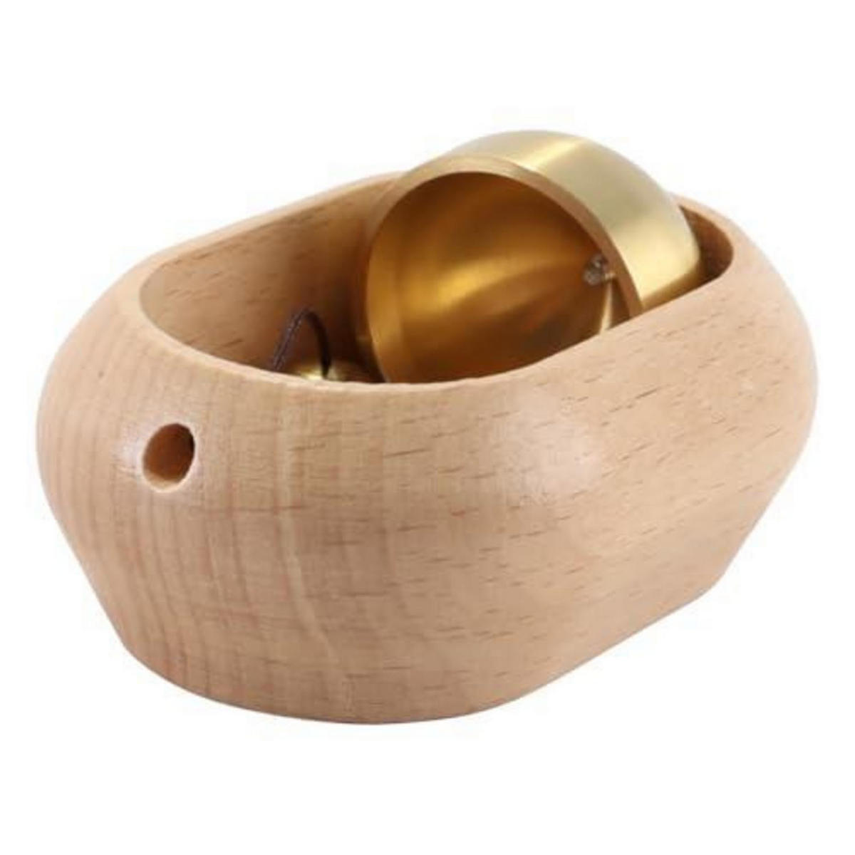 WINDSPIEL mit Glocke Holz Oval - Goldfarben, Holz (8/5/5cm)