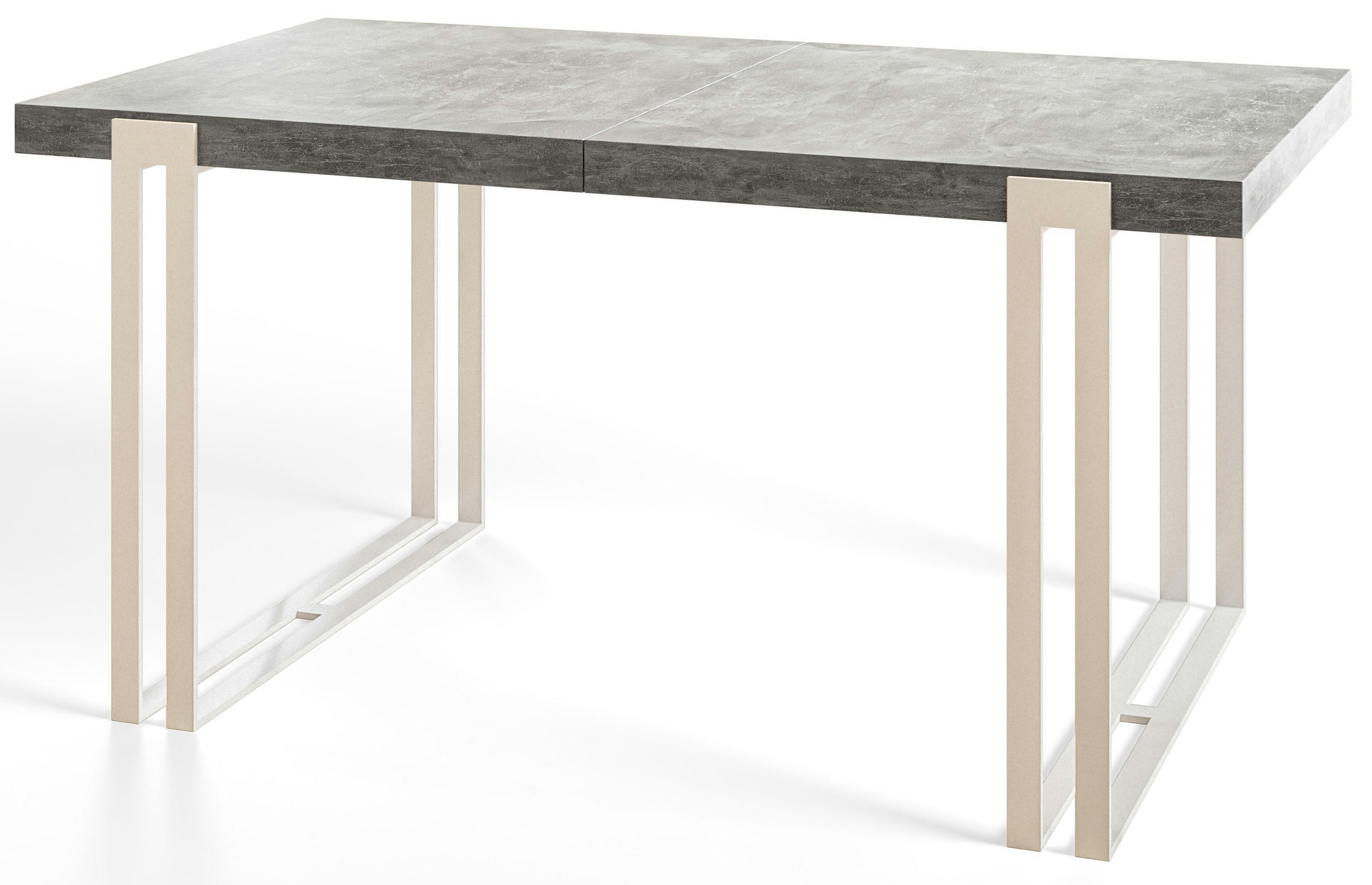 ESSZIMMERTISCH ROSA 200X90X77 cm, Farbe: Hellgrau, mit Metallbeinen in Farbe Weiß - Weiß/Grau, Holzwerkstoff (200/90/77cm) - Alpi-Möbel