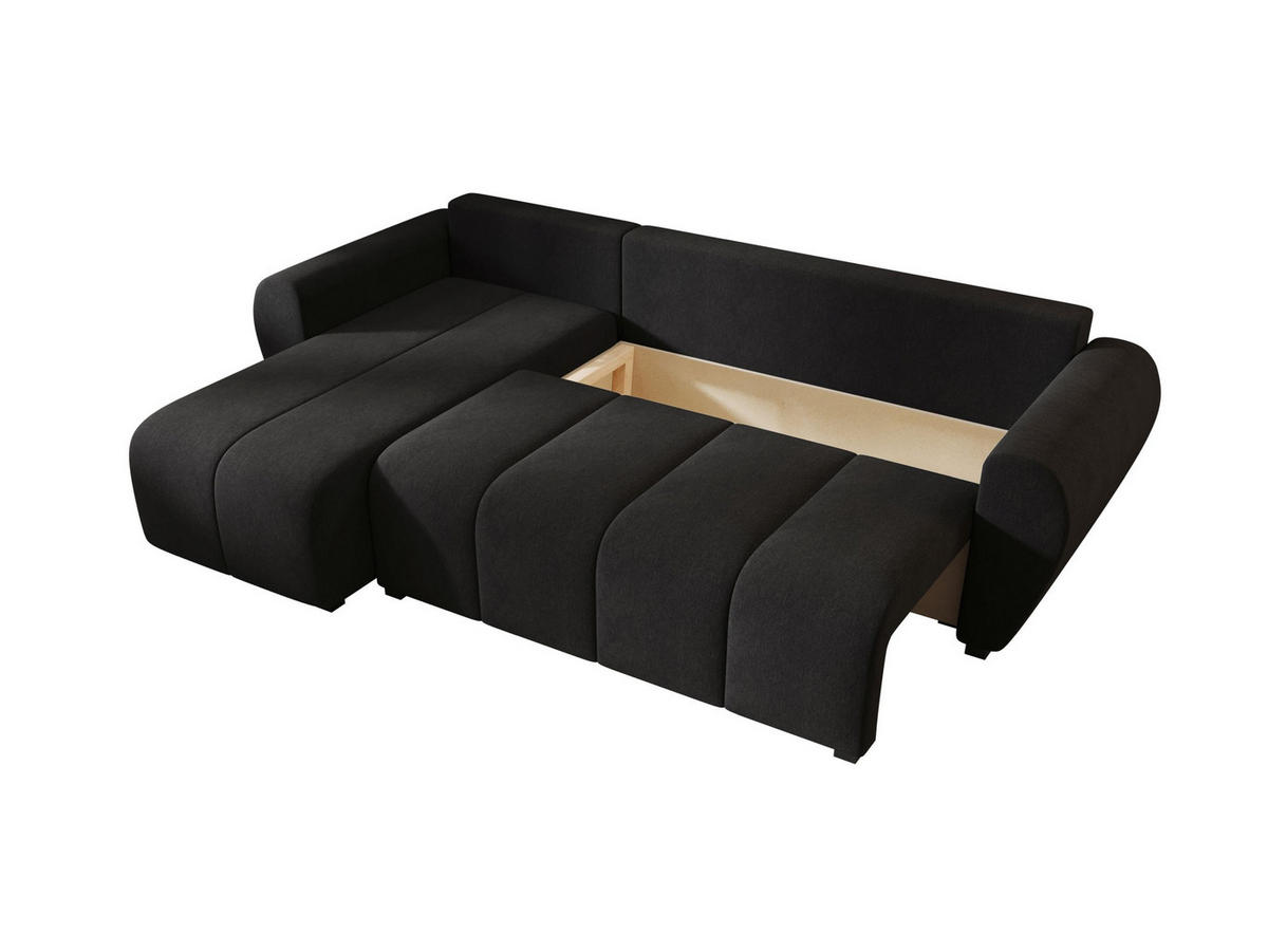 ECKSOFA MOLISA L Cosmic 100 Links mit Schlaffunktion - Schwarz, Textil (245/145cm) - Bedante