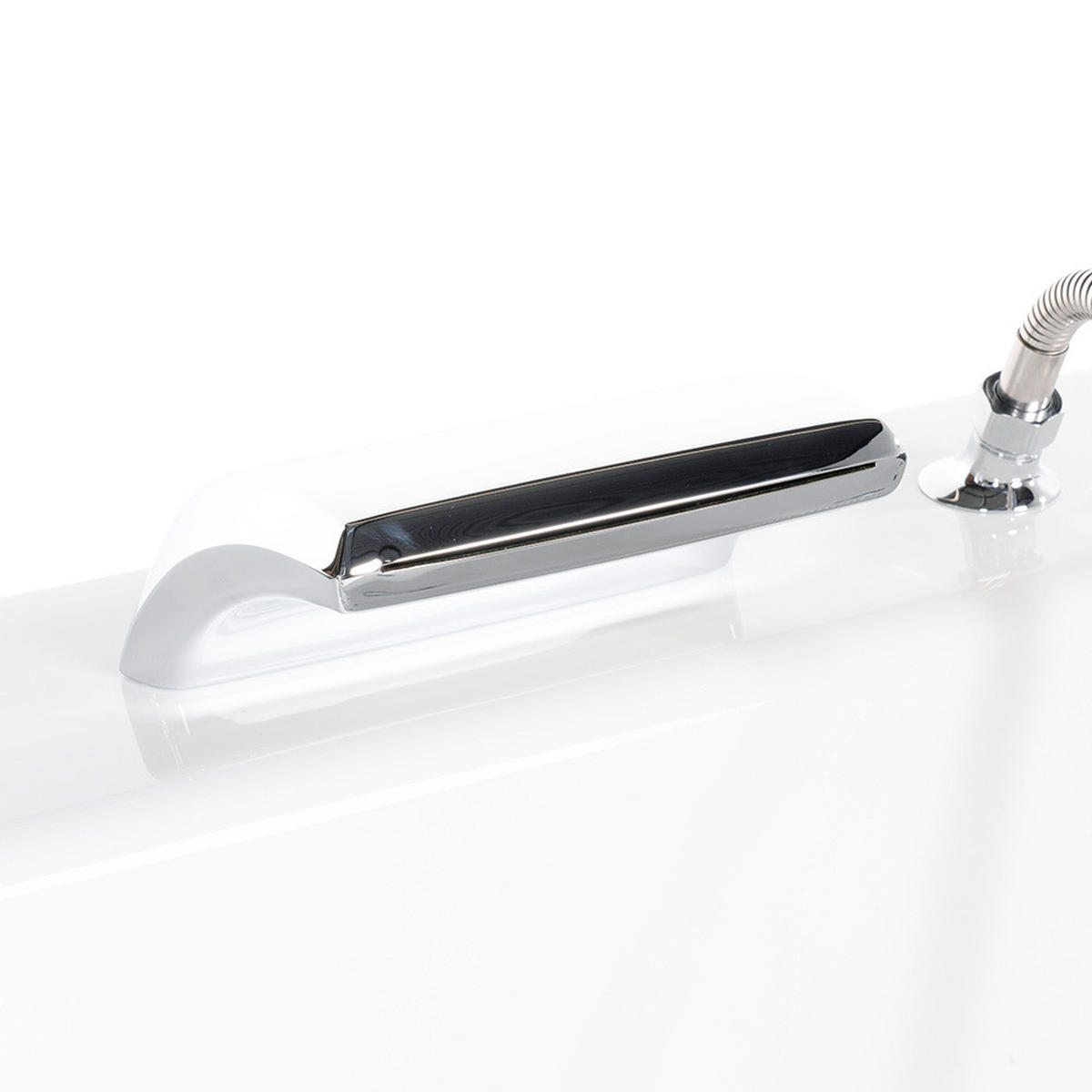 WHIRLPOOL LAGUNA M - mit Glasscheibe, 180 x 90 cm - Weiß, Keramik (180/55/90cm) - Home Deluxe