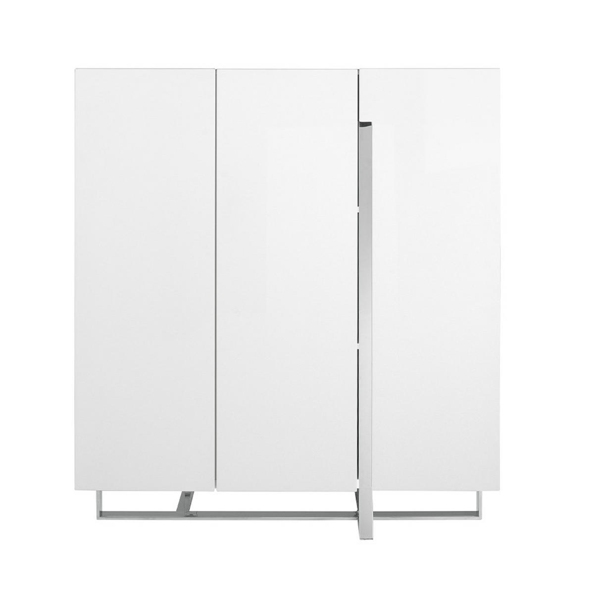 HIGHBOARD Weiß Stahl 120/42/135 cm - Edelstahlfarben/Weiß, Holz/Metall (120/135/42cm) - ANGEL CERDA