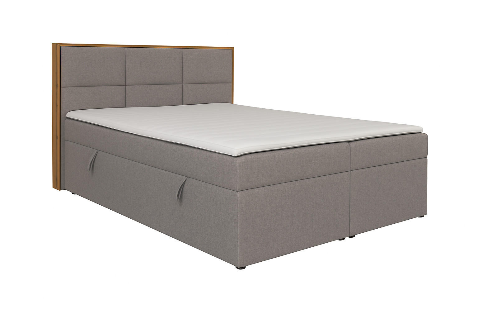 BOXSPRINGBETT ELMA mit Topper und Bettkasten, Braun, 200x200 cm - Braun, Textil (200/200cm) - KS Home Concept