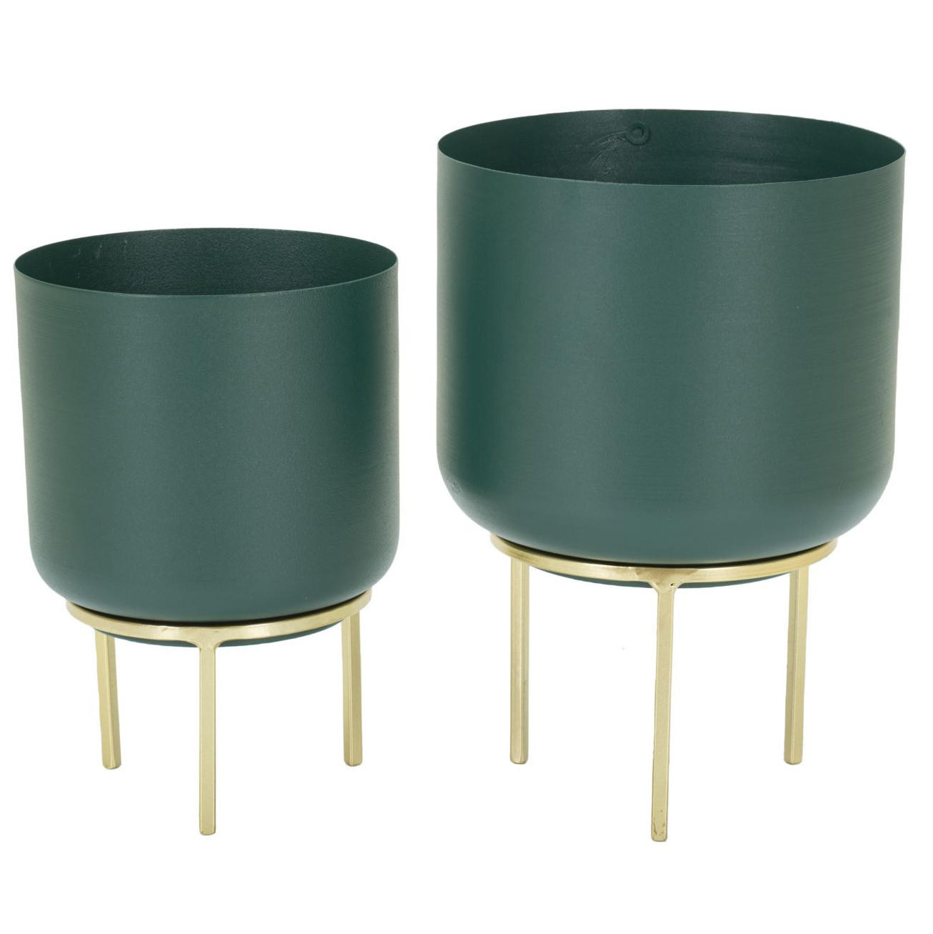 ÜBERTOPF Greent 2er-Set - Grün, Metall (20/29cm) - Mauro Ferretti