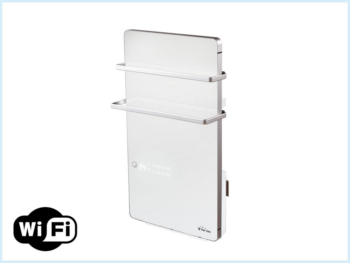 HANDTUCHTROCKNER Weiß mit Elektrosystem und Wandhalterung 2000 W - Weiß, Metall (46/80/17cm) - Purline