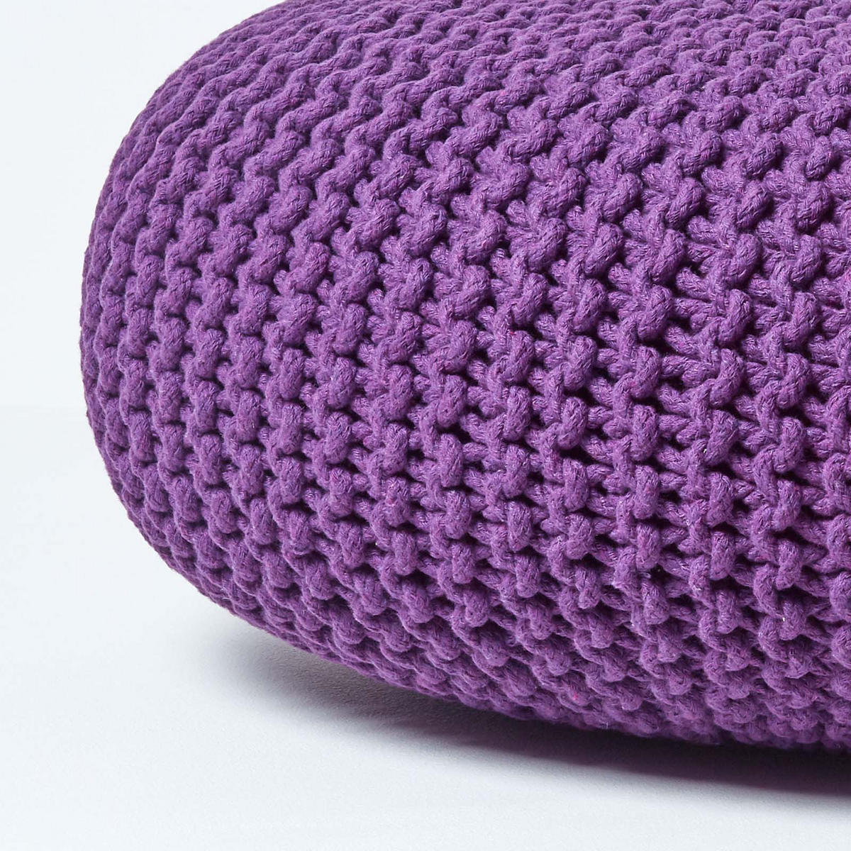 STRICK-POUF lila, Bodenkissen rund 70/70/23 cm - Violett, Textil (70/23/70cm) - Homescapes