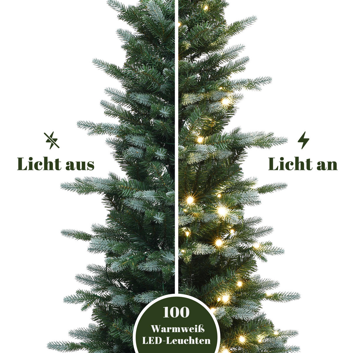 KÜNSTLICHER Weihnachtsbaum 140 cm mit Beleuchtung und Topf - Grün, Kunststoff (140cm) - Hometopia