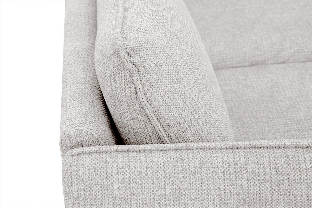 ECKSOFA HOSTEN 4-Sitzer, creme - Creme/Schwarz, Holzwerkstoff/Textil (269/158cm) - Courtois Laville