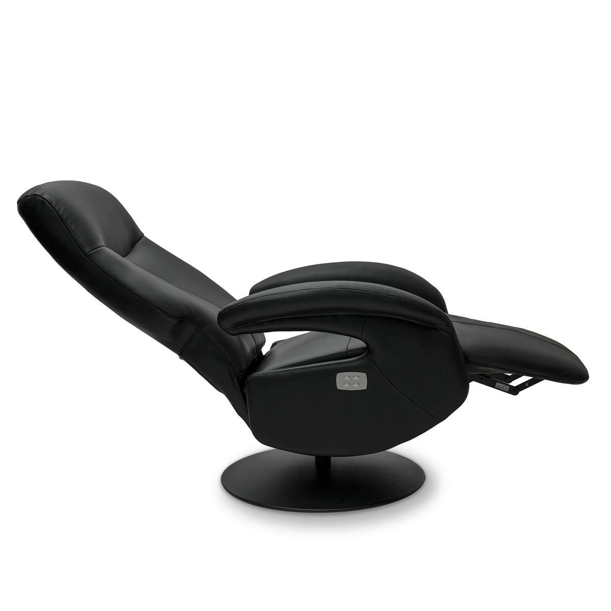 RELAXSESSEL Echtleder Schwarz - Schwarz, Leder/Metall (79/115/85cm) - Furnhouse
