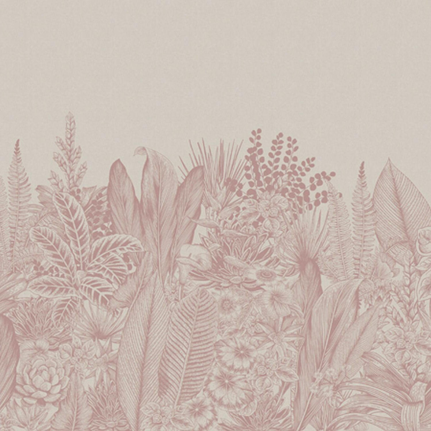 FOTOTAPETE Palmblätter 424 x 280 cm - Pink, Papier (424/280cm) - Sanders & Sanders