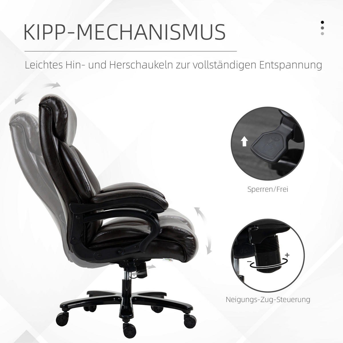 BÜROSTUHL, Kunstleder, Braun - Braun, Leder (83/122/72cm) - Vinsetto