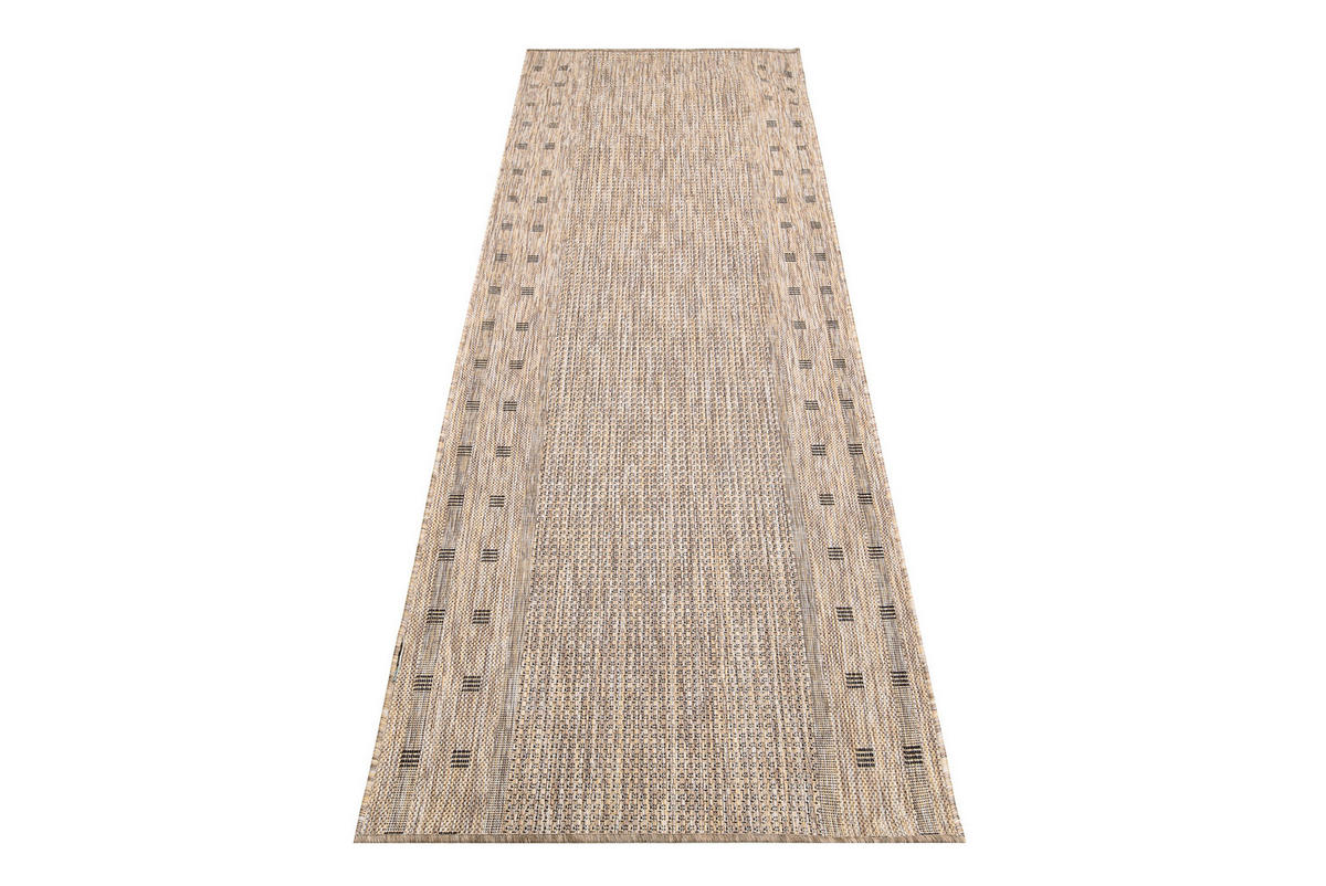 LÄUFER MELISSA Braun Modern Geometrisch 80/1200 cm - Braun, Textil (80/1200cm) - Tapiso