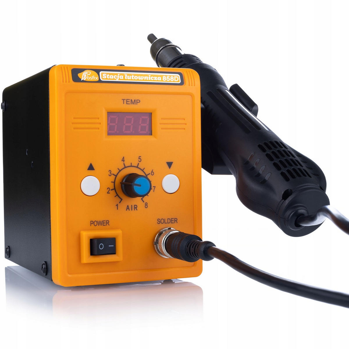 LÖTSTATION 858D Hot-Air, 700 W, 100-500 °C, 3 Düsen, LÖTKOLBEN, TACKER, 200 Klammern, Koffer Set - Multicolor, Kunststoff/Metall (20/30/30cm)