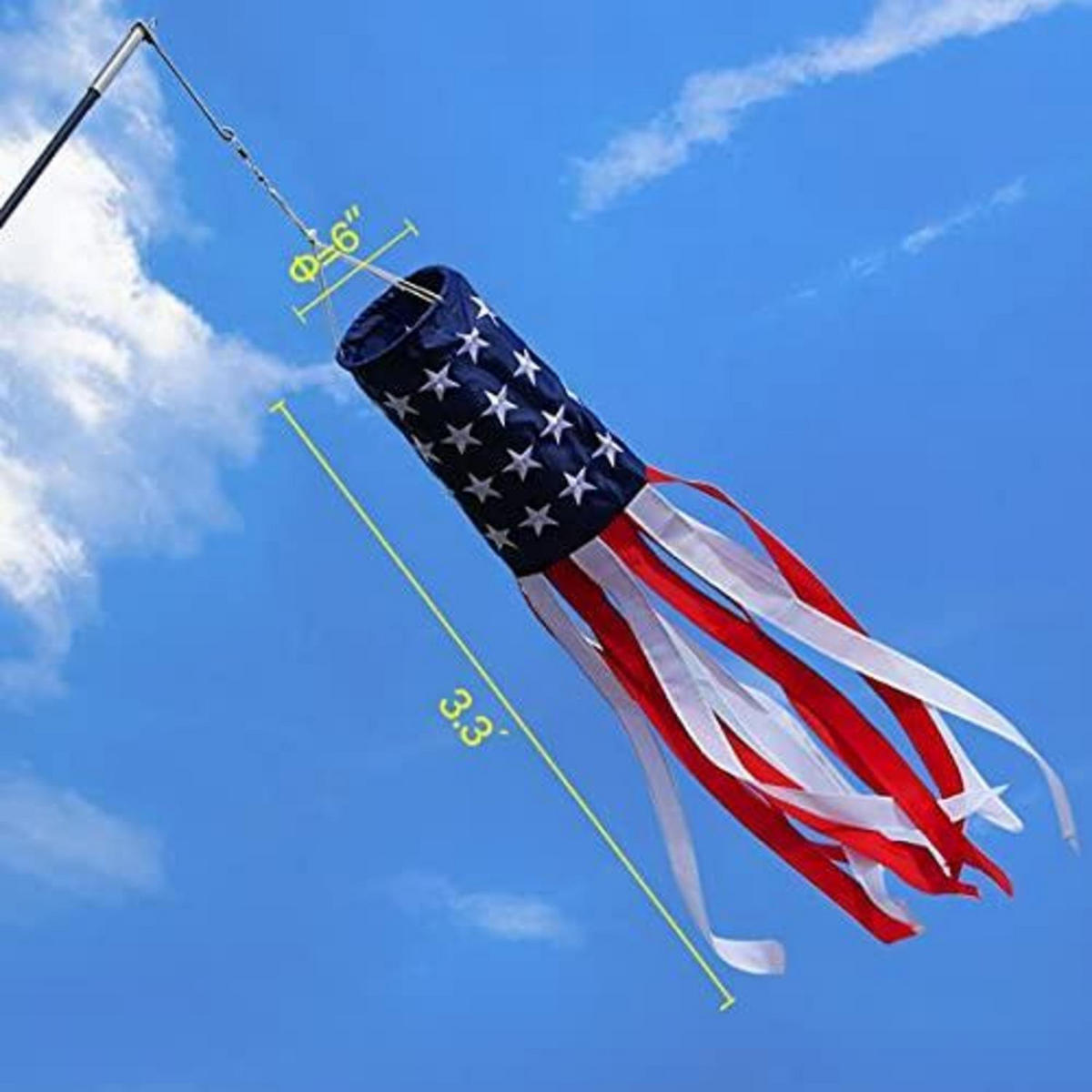 WINDSACK USA-Flagge 102 cm - Multicolor, Textil (101.6/15.2/1cm)