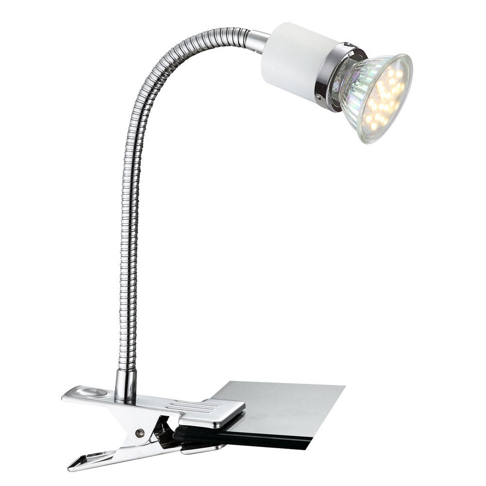 LED KLEMMLEUCHTE Fina Chrom Silber - Silberfarben, Metall (20/20/37cm) - Globo Lighting